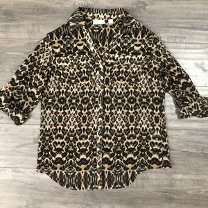 New York & Co Cheetah Print Blouse